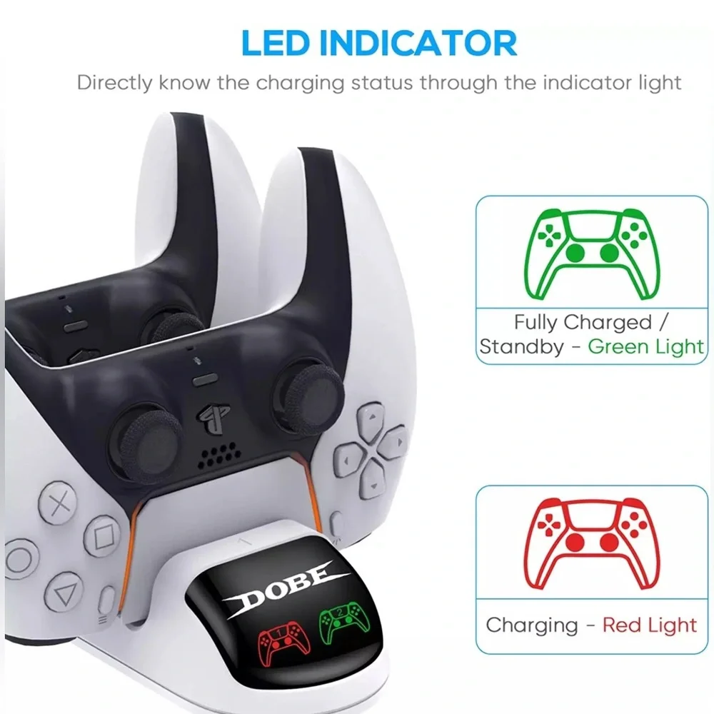 🔥🔥Dobe Charging Dock Compatible For (PS5) Playstation 5 Controller